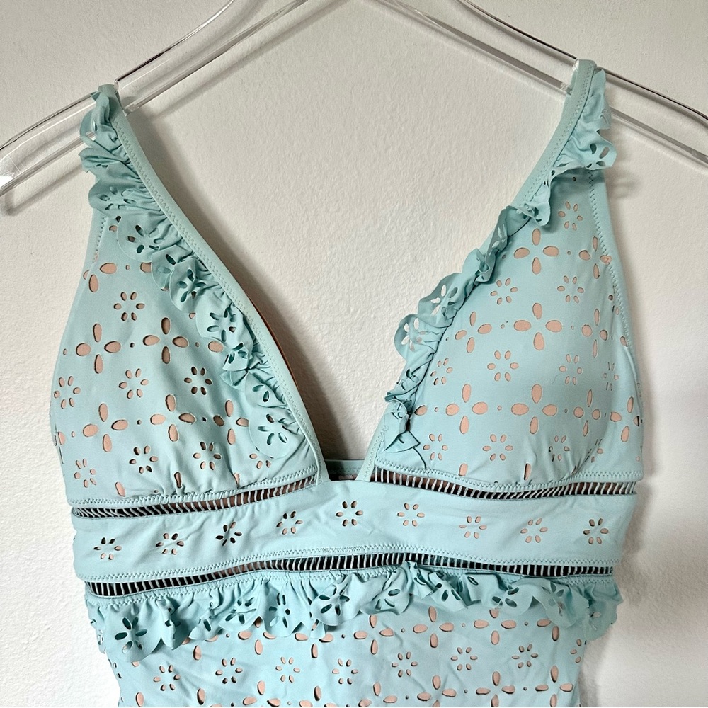 [J.Crew] Scallop Ruffle Eyelet One Piece Swimsuit - Picture 4 of 7